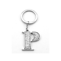 Whitehill Keyrings - Silver Glitter Keyring "P"