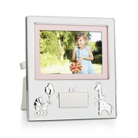 Whitehill Baby - Silver Plated Photo Frame with Engravable Plaque - Pram and Giraffe