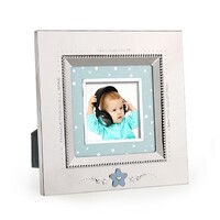 Whitehill Baby - Silver Plated Photo Frame - Blue Star Square