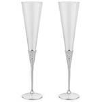Whitehill Barware - Toasting Flutes with Silver Band (Set of 2)