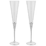 Whitehill Barware - Toasting Flutes with Silver Band (Set of 2)