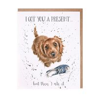 Wrendale Designs Greeting Card - I got you a Present… but then I ate it