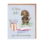 Wrendale Designs The Country Set Greeting Card - Clever Sausage