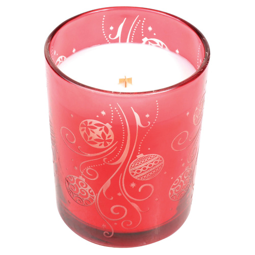 WoodWick Christmas Etched Tumbler Candle - Cinnamon Cheer