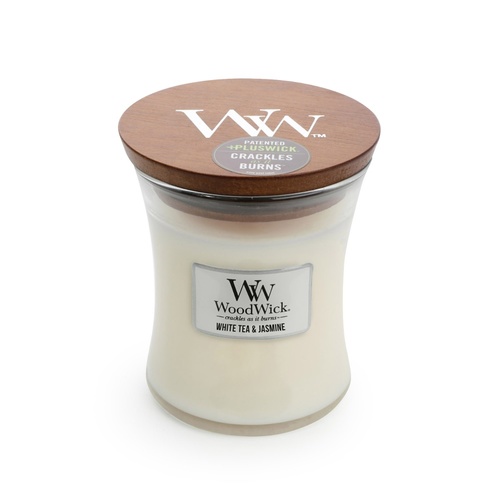 WoodWick Medium Candle - White Tea & Jasmine