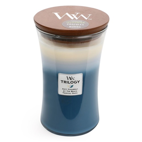 Woodwick Large Trilogy Candle - Beachfront Cottage