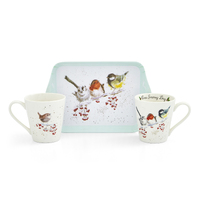 Wrendale Designs by Pimpernel Mug And Tray Set - One Snowy Day