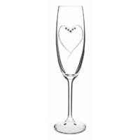 Bohemia Crystal Hearts Flute Set of 2