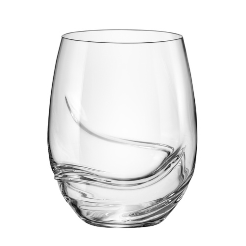 Bohemia Crystal Turbulence Stemless Wine Glass 500ml Set of 2
